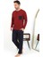 Erkek Uzun Kol Penye Bordo Pijama Takımı 4