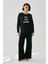 Kadın Siyah Ikizler Burcu Oversize 2 Iplik Eşofman Ev Giyim Takımı 3