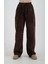 Kahve Fitilli Kadife Beli Lastikli Bol Paça Pantolon 2