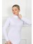 Bayan Uzun Kol Boğazlı Body Beyaz 2
