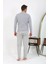 Erkek Uzun Kol Penye Gri Pijama Takımı 4