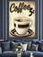 Vintage Kahve Reklamı Poster Dekoratif Kanvas - Mdf Ahşap Tablo 3