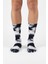 Unisex Siyah Beyaz Batik Yarım Havlu Spor Çorabı 6