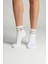 Kadın Kaydırmaz Taban Şeffaf Çizgili Beyaz Yoga ve Pilates Çorabı 6