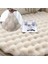Oturma Odası Için Yuvarlak Halılar Peluş Zemin Matı Yumuşak Alan Halıları Yatak Odası Başucu Kabarık Mat Halı Oda Dekoru, Beyaz, 1X1M (Yurt Dışından) 1