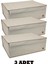 3'lü Kapaklı Kutu Hurç, Katlanabilir Baza Altı ve Çekyat Hurcu 50X40X19 cm 1