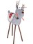 Yılbaşı Süsü, Geyik, Gri - Ahşap Bacaklı, 28X43 cm 3