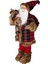 Yılbaşı Süsü, Noel Baba, Kırmızı-Siyah - Ekose Kumaşlı, 90 cm 3