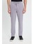 Erkek Slim Fit Dar Kesim Beli Lastikli Bağcık Detaylı Gri Pantolon 1