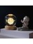 LED 3D Graved Galaxy Ball Gece Işık Yıldızlı Cam Küre Lambası, Ahşap Base Ev Dekoru Kadınlar ve Kızlar Için (Yurt Dışından) 3
