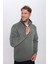 Unisex Relax Fit Rahat Kesim Pamuklu Içi Polarlı Yarım Fermuarlı Gri Dik Yaka Sweatshirt 1