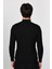 Erkek Slim Fit Dar Kesim Siyah Kazak Fermuarlı Dik Yaka Günlük Stil 5