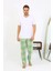Erkek Ekoseli Desen Penye Tek Alt Pijama Yeşil 3