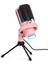 Youtuber Mikrofon Mv-5 Pembe Rgb USB Oyuncu Yayıncı ve Podcast Için Uyumlu Condenser Mikrofon 6