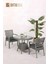 Alaçatı 2 Kişilik Rattan Bahçe Balkon Mutfak Masa Takımı Gri 3