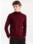 Yarım Balıkçı Yaka Basic Düz Bordo Erkek Kazak MML5WM-KZK9527 3