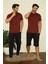 Erkek Bordo 3'lü Pijama Takım Bordo 5