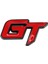 3D Gt Logo Araba Sticker Moda Araba Dekor Etiketi Ford Mustang Focus 2 3 Fiesta Ranger Mondeo Mk2 Kırmızı+Siyah (Yurt Dışından) 2