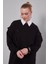 Siyah Omuz Manşet Detaylı Sweat 1