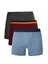 Erkek Penye 3'lü Boxer Füme-Bordo-Indigo 1
