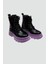 Kız Çocuk Lila-Siyah Parlak Bot 1