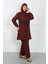 Büyük Beden Tesettür Mayo Bordo 2