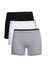 Erkek Penye 3'lü Boxer Siyah-Beyaz-Gri 1