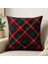 Renkli Ekoseli Yılbaşı Kırlent Kılıfı 43X43 Cm, Dekoratif Noel Yastığı 1