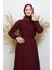 Semra Tesettür Elbise Koyu Bordo 5