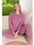 Kadın Napoli Uzun Kol Pijama Takımı 240981 PEMBE01 2