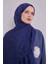 Lacivert Yön Desen Blue Jakar Şal 3