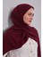 Koyu Bordo Düz Medine Ipeği Şal 2