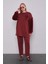 Bordo Kürk Kol Detaylı Ikili Takım 1