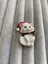 Noel Baba Şapkalı Beyaz Kedi Broş Hediyelik 4x2 cm 4