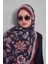 Bordo-Siyah Lale Desen Sport Şal 1