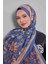 Kot Mavi Lale Desen Sport Şal 1