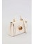 Krem Aksesuar Kilitli El Çantası 2