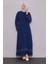 Lacivert Etek Ucu Katlı Ferace 2