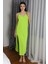 Kadın Ip Askılı Uzun Yırtmaçlı Pamuk Penye Gecelik Yeşil 1