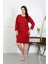 Kadın Büyük Beden Penye Gecelik Ev Elbisesi Kırmızı 2