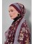 Bordo Lale Desen Sport Şal 3