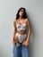 Çiçek Desenli Balenli Kapsız Bralet Takım 3