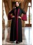 Neva Style - Kolları Detaylı Bordo Tesettür Abaya 55510BR 3