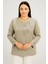 Rahat Kesim Yuvarlak Yaka Kol Işlemeli Anne Kadın Penye Bluz 1
