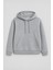 Kadın Kapüşonlu Cepli Içi Polarlı Gri Sweatshirt 1
