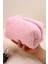 Pembe Peluş Makyaj Çantası Şık Görünüm Seyahat ve Kozmetik Çantası 3