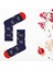 Unisex 5’li Yılbaşı Hediye Çorap Seti - Noel Temalı Kutulu Renkli Çorap - Merry Christmas Socks Box 8