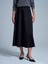 81070 %100 Pamuk Beli Lastikli Midi Etek-Siyah 4