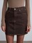 80592 %100 Pamuk Mini Kot Etek-Kahve 4