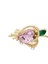 Altın Kaplama Pembe Zirkon Taşlı Kalp Model Broş BR-111 2